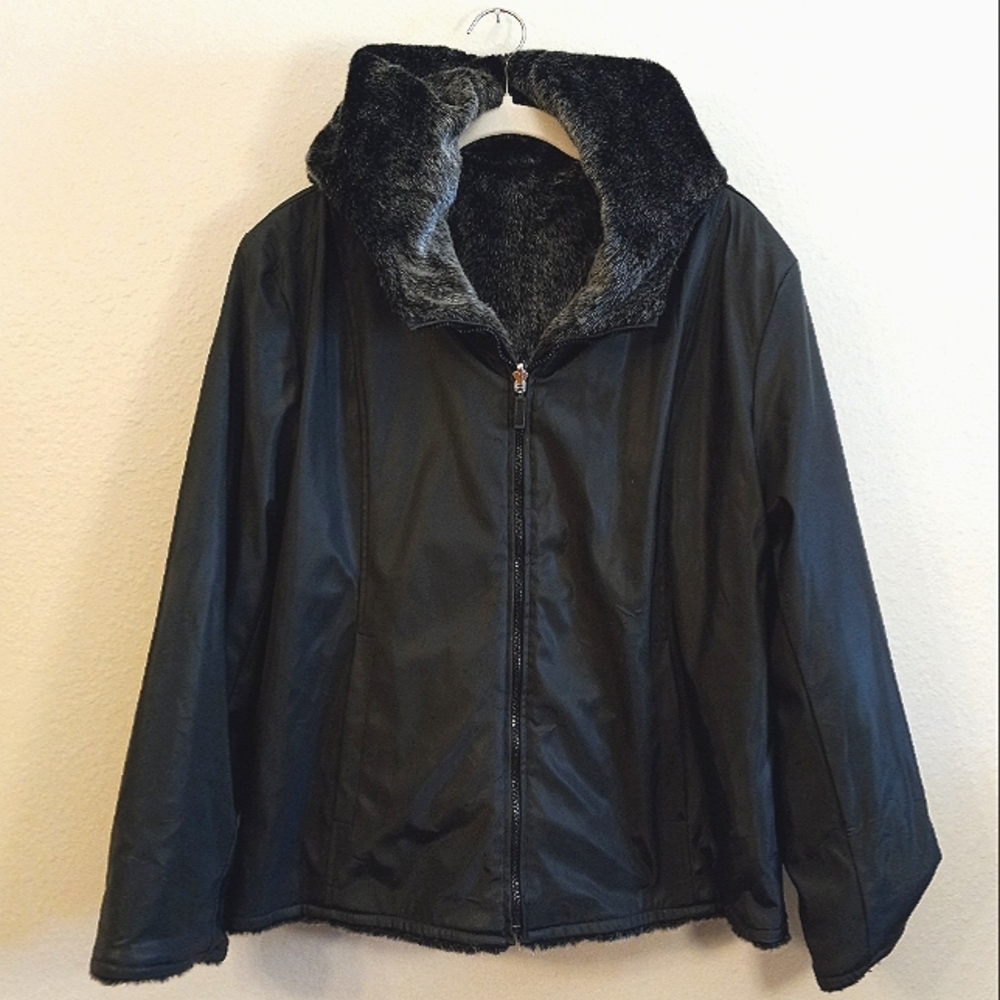 Vintage Braetan Faux Fur Reversible Jacket Sz Large.